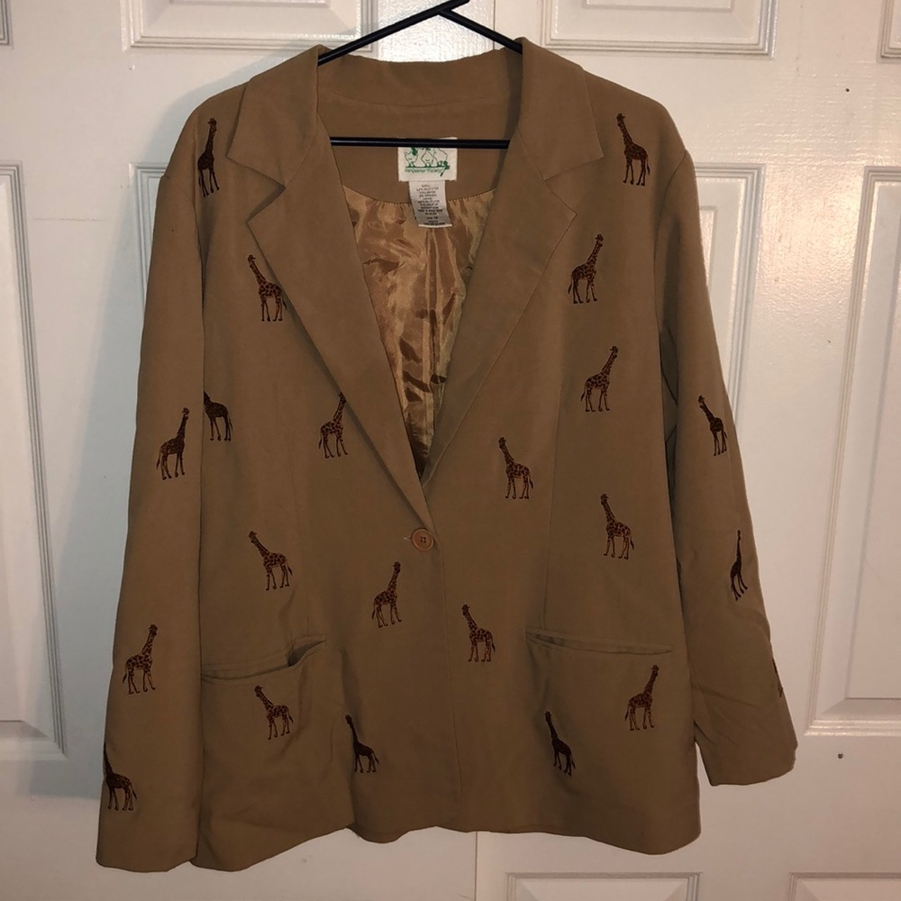 Embroidered Giraffe Blazer Jacket/Coat
